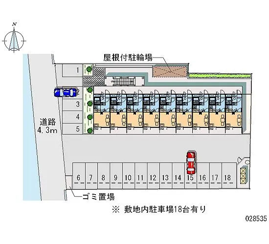 ★手数料０円★福山市御幸町上岩成　月極駐車場（LP）